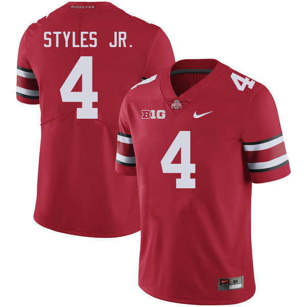#4 Lorenzo Styles Jr. Ohio State Buckeyes Jerseys Football Stitched-Red